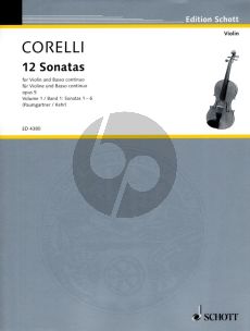Corelli 12 Sonaten Op.5 Vol.1 (Nos.1 - 6) for Violin and Piano Violoncello ad lib. (Paumgartner/Kehr)