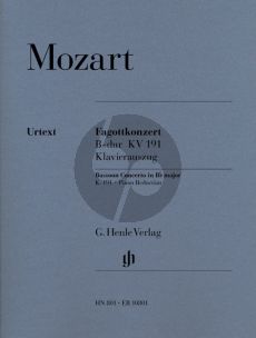Mozart Concerto B-flat major KV 191 (186e) (Bassoon-Orch.) Edition Bassoon and Piano (Piano reduction by Siegfried Petrenz, Edited by Ernst Hettrich, Cadenzas by Robert D. Levin) (Henle-Urtext)