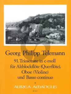 Telemann Trio Sonata c-minor TWV 42:c2 (from "Essercizii Musici") Treble Rec.[Fl.]-Oboe[Vi.]-Bc