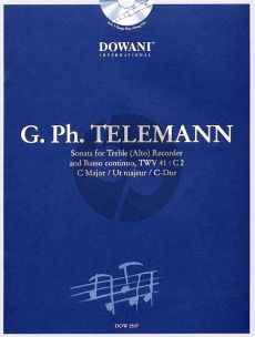Telemann Sonate TWV 41: C2 in C Major Treble Recorder-Bc (Bk-Cd) (Dowani Play-Along)