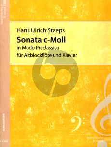 Staeps Sonata c-moll in modo preclassico Altblockflöte-Klavier