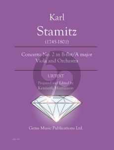 Stamitz Concerto No. 2 in B-flat / A major Viola and Orchestra Score - Parts (Prepared and Edited by Kenneth Martinson) (Urtext)