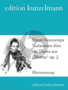 Vieuxtemps Variationen über ein Thema aus "Norma" Op. 2 Violine und Orchester (Klavierauszug) (Olaf Adler)