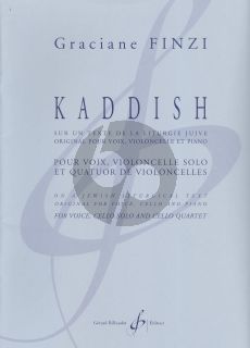 Finzi Kaddish Voice-Cello solo with Cello Quartet (Score/Parts)