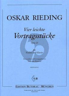 Rieding 4 leichte Vortragsstücke Opus 23 Violine und Klavier (Tomislav Butorac)
