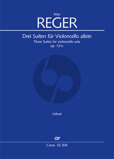 Reger 3 Suiten Op. 131c Violoncello solo (Jürgen Schaarwächter)