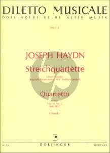 Haydn Streichquartett Op.54 No.2 C-Dur Hob. III:57 2 Violinen, Viola und Violoncello Stimmen (Herausgeber R. Barrett-Ayres und H.C. Robbins Landon)