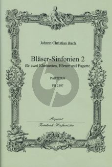 Bach 6 Sinfonien 2 (No.4 - 6) 2 Clar.[Bb]- 2 Hrns[Bb.] 2 Bns. Score (edited by Fritz Stein)