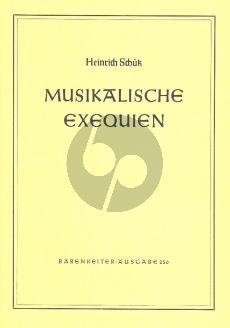 Schutz Musikalische Exequien SWV279-281 Solo Stimmen-SATB-Bc (Friedrich Schoneich)