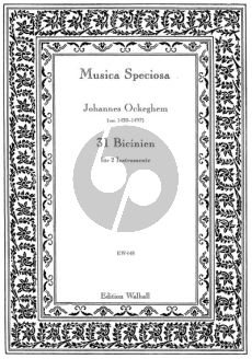 Ockeghem 31 Bicinien 2 Instrumente (edited by Johannes Geiger)