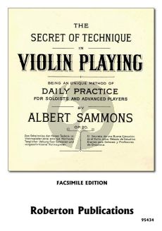 Sammons The Secret Of Technique in Violin Paying