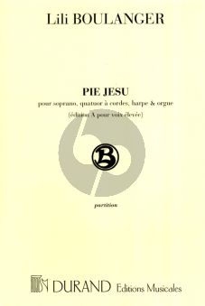 Boulanger Pie Jesu for High Voice, Stringquartet, Organ and Harp Score