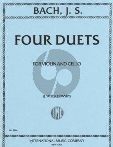 Bach 4 Duets BWV 802 - 805 Violin and Violoncello (3.Teil Klavierubung) (Stutschewsky)