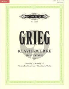 Grieg Klavierwerke Vol.4 Verschiedene Einzelwerke