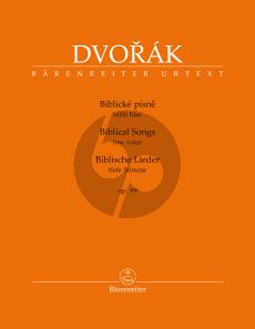 Dvorak Biblical Songs Op. 99 Low Voice and Piano (Czech, English, German) (edited by Eva Velická)