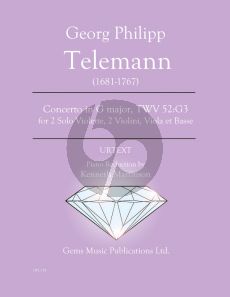 Telemann Concerto in G major TWV 52:G3 for 2 Violas - Piano (Prepared and Edited by Kenneth Martinson) (Urtext)