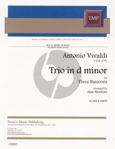 Vivaldi Trio in d-minor for 3 Bassoons (Score & Parts)