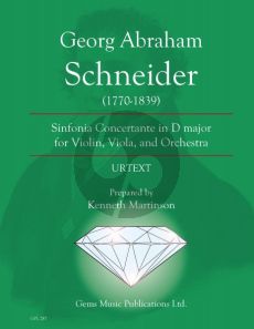 Schneider Sinfonia Concertante in D major for Violin, Viola, and Orchestra Score and 13 Parts (Edited by Kenneth Martinson) (Urtext)