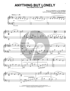 Anything But Lonely (from Aspects Of Love) (arr. Phillip Keveren)