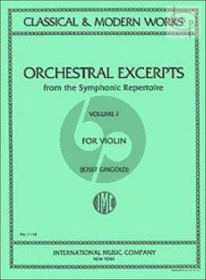Orchestral Excerpts from the Symphonic repertoire Vol.1 Violin