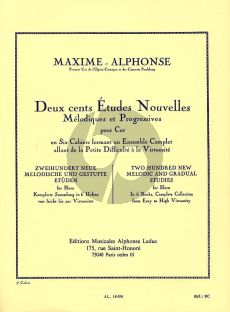 Alphonse 200 Etudes NouvellesMelodiques Vol. 5 pour Cor (20 Etudes tres Difficiles)