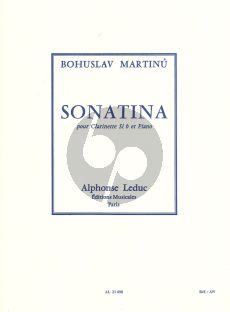 Sonatine H.356 Clarinet Bb and Piano