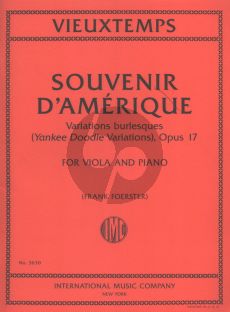 Vieuxtemps Souvenir d'Amerique Op.17 "Yankee Doodle" Viola and Piano