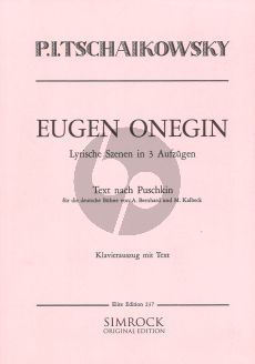 Tchaikovsky Eugen Onegin Vocal Score (german) (ed. Kalbeck-Bernard)