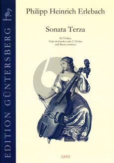 Erlebach 6 Sonatas No. 3 A-major Violin-Viola da Gamba [Violin 2]-Bc (Score/Parts) (von Zadow)