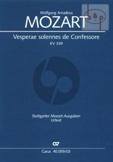 Mozart Vesperae Solennis de Confessore KV 339 (Soli-Choir-Orch.-Organ) (Vocal Score)