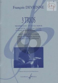 3 Trios No.1 G-major (Flute[Vi.]-Flute-Basse [Vc./Bassoon]) (Score/Parts) (edited by Denis Verroust)