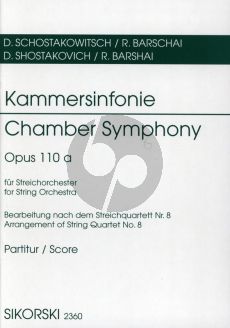 Shostakovich Kammersinfonie fur Streichorchester Op.110A (Arrangiert nach dem Streichquartett No.8) Taschenpartitur (Arrangiert von Rudolf Barschai)