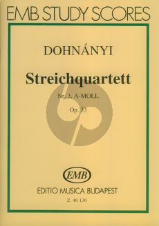 Dohnanyi Quartet No.3 a-minor Op.33 2 Vi.-Va.-Vc Study Score (EMB Study Score)