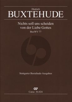 Buxtehude Nichts soll uns Scheiden von der Liebe Gottes BuxWV 77 (SABar-Strings-Bc) Partitur (Herausgeber Manfred Trubel)