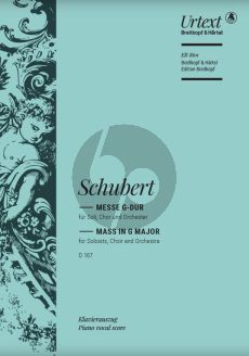 Schubert Messe G-major D.167 STB soli-SATB-Orchester Klavierauszug (Lateinisch) (edited by Franz Beyer and Friedrich Spiro)