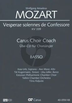 Mozart Vesperae Solennis de Confessore KV 339 Bass Chorstimme MP3-CD (Carus Choir Coach)