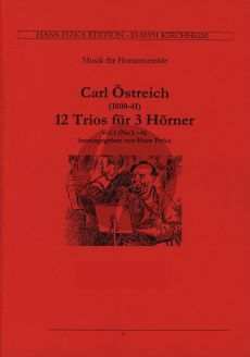 Oestreich 12 Trios Vol.1 (No.1-6) fur 3 Horner Partitur und Stimmen