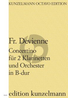 Devienne Concertino B-dur Op. 25 2 Klarinetten und Orchester (Partitur) (Balassa Fodor)