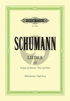 Schumann Lieder vol.3 (Hoch) (Nach den Handschriften und Erstdrucken) (Max Friedlaender)