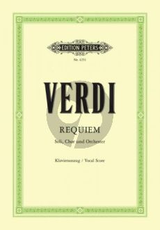 Verdi Messa da Requiem (Soli-Choir-Orch.) (Vocalscore) (Soldan) (Peters)